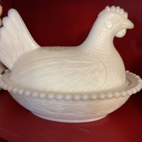 Chicken milk glass - Picture 2 of 6